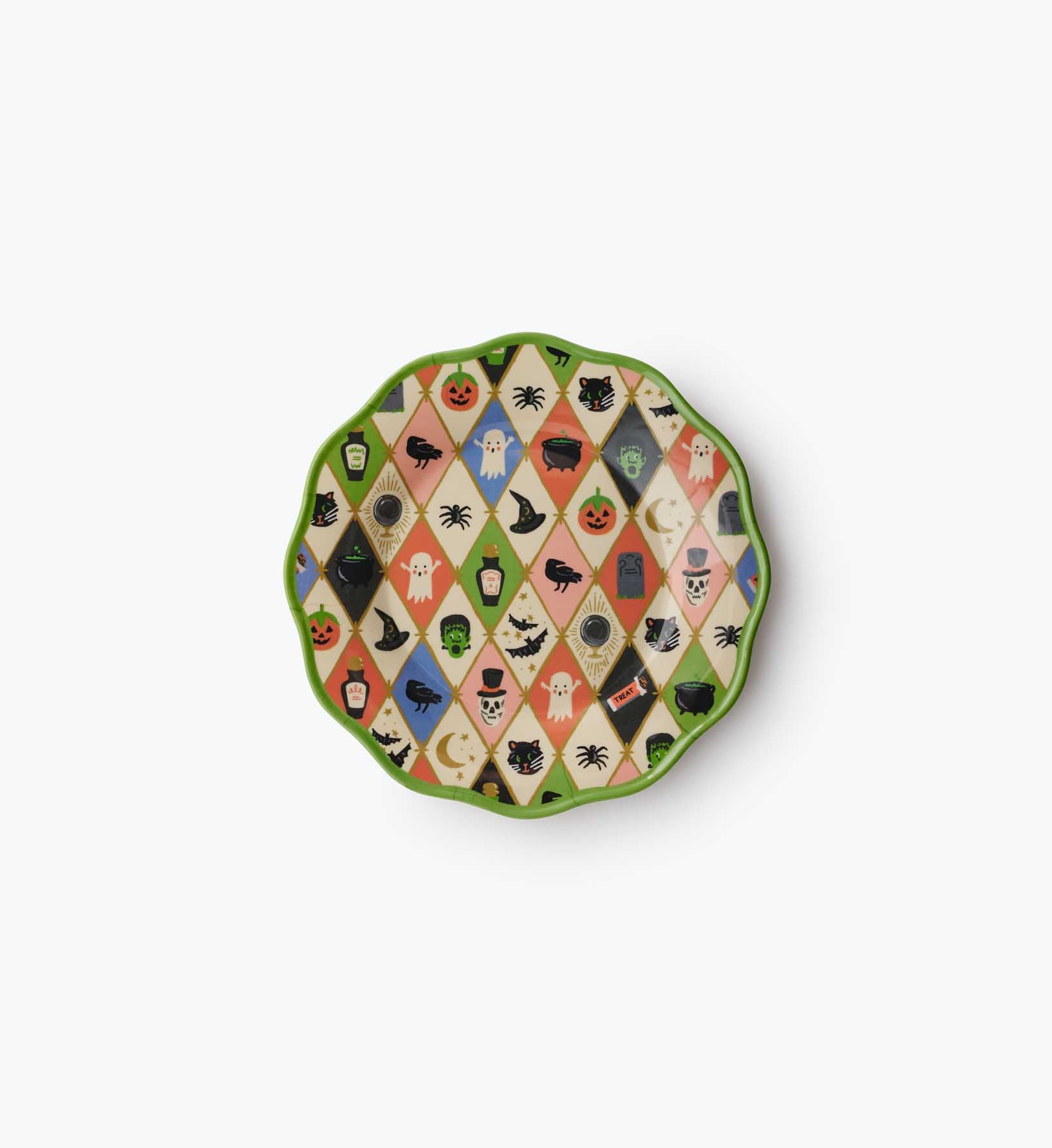Melamine Assorted Dessert Plates - Halloween Argyle